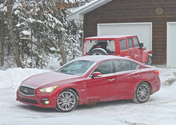 When a blizzard hit Duluth, the Infiniti Q50 was positively Jeep-like with its AWD. Photo credit: John Gilbert