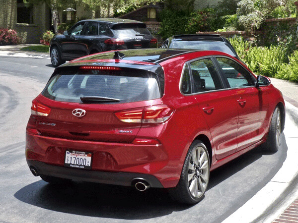 For 2018, Elantra Sport is a diminutive hatchback with plenty of room and over 40 mpg in normal driving. Photo credit: John Gilbert
