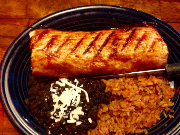 Autumnal splendor:  Longhorn Burrito at Little Angie’s Cantina and Grill