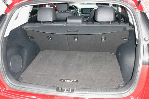 Small Niro has large cargo space, with fold down rear seat as well. Photo credit: John Gilbert