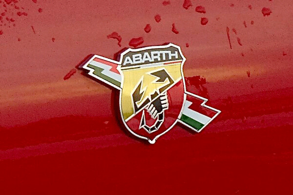 Abarth’s scorpion logo makes a subtle but telling emblem. Photo credit: John Gilbert