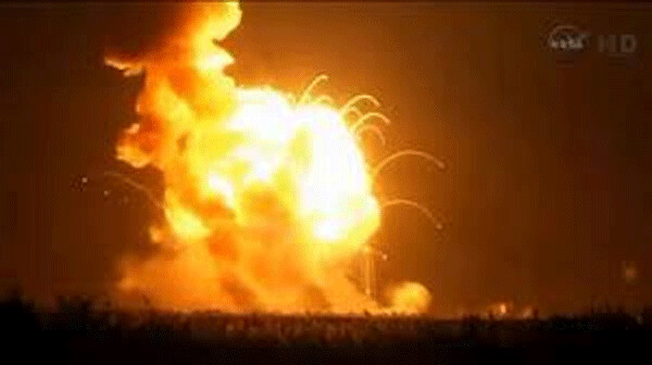 One of Orbital Sciences’ Antares rockets  carrying equipment to the International Space Station exploded on takeoff from a NASA facility in Virginia Oct. 28, 2014.