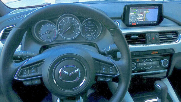 As usual, everything for the driver is cockpit-like, adding to the zoom-zoom image of the Mazda6. Photo credit: John Gilbert
