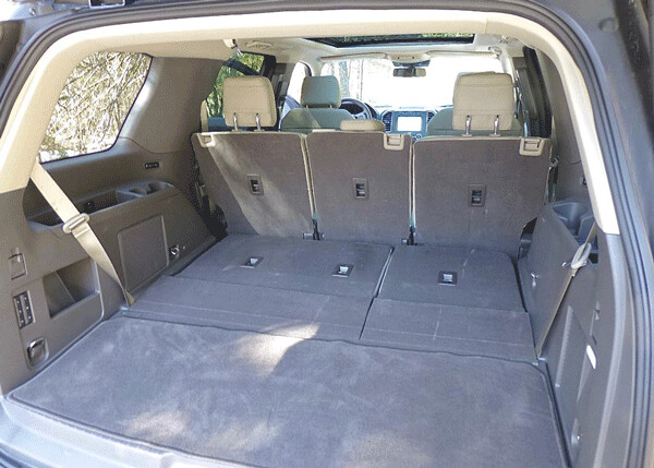 Cargo area is cavernous with the third and second row of seats folded down. Photo credit: John Gilbert