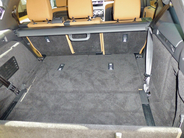 Large storage area with third-row seats folded into the floor. Photo credit: John Gilbert