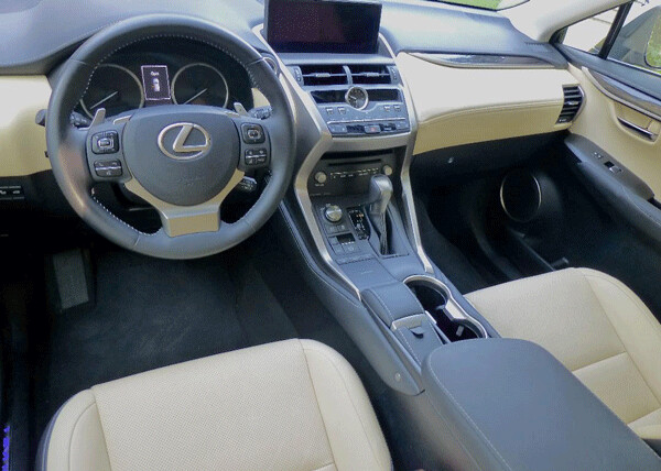Rich interior fabrics and colors and control redesign is important to Lexus NX300h. Photo credit: John Gilbert