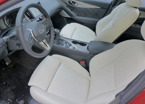 Comfort abounds in the heated, fully adjustable leather bucket seats. Photo credit: John Gilbert