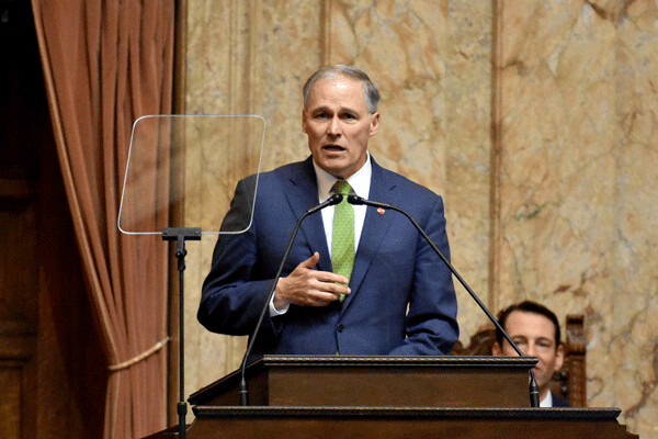 Washington State’s governor Jay Inslee, one of the first Democrats to declare his  candidacy for the White House in 2020, aims to make climate change a central issue  in the 2020 election. Credit: Office of the Governor, Washington, FlickrCC