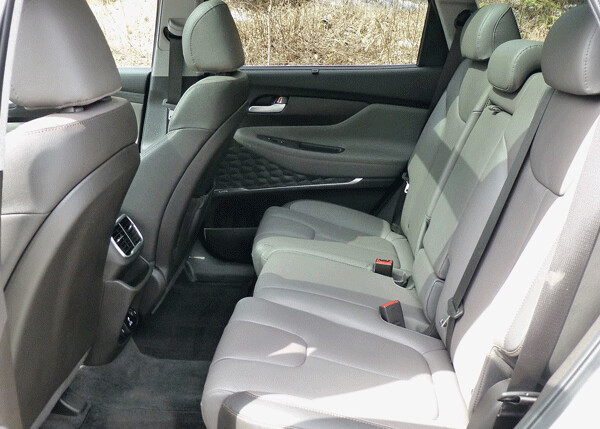Surprisingly large legroom in the rear seat makes the Santa Fe attractive to those  who often haul adults in the rear. Photo credit: John Gilbert