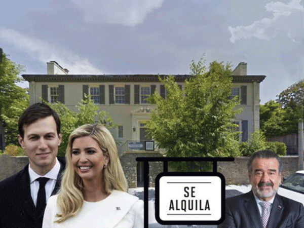 Pictured above are Jared Kushner, Ivanka Trump, Andrónico Luksic Craig III (the CEO  of Antofagasta Holdings) and the $5.5 million Washington, DC mansion that Luksic,  the richest man in Chile, had purchased with pocket change the week after Trump won  the 2016 election. Image provided by Gary Kohls.