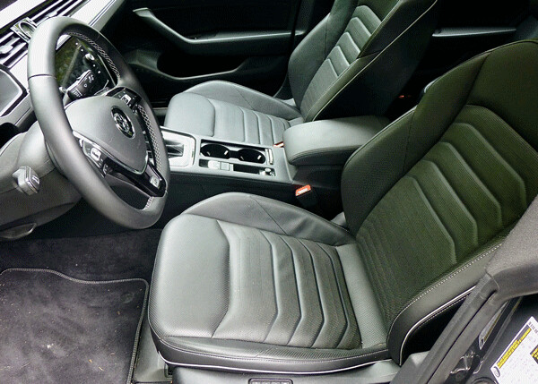 Firmly supportive seats welcome occupants, with real Nappa leather and high  quality appointments. Photo credit: John Gilbert
