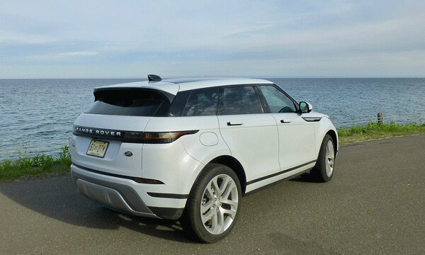 Sleek styling tapers the lowered roofline down to a well-sculpted rear end on the  Evoque. Photo credit: John Gilbert