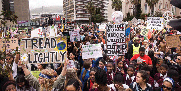  Hundreds of people marched from District six to Parliament during a Global Climate strike in Cape Town, South Africa, on September 20, 2019. Brenton Geach/Gallo Images via Getty Images 