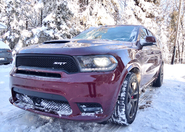 Totally impressive Dodge Durango SRT, with 475 horsepower, was brought to a standstill by the 29-inch Thanksgiving Blizzard. Photo credit: John Gilbert