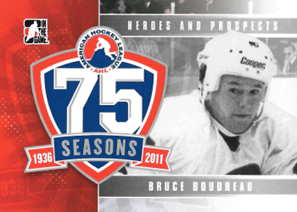Bruce Boudreau on the 75th  anniversary card of the AHL