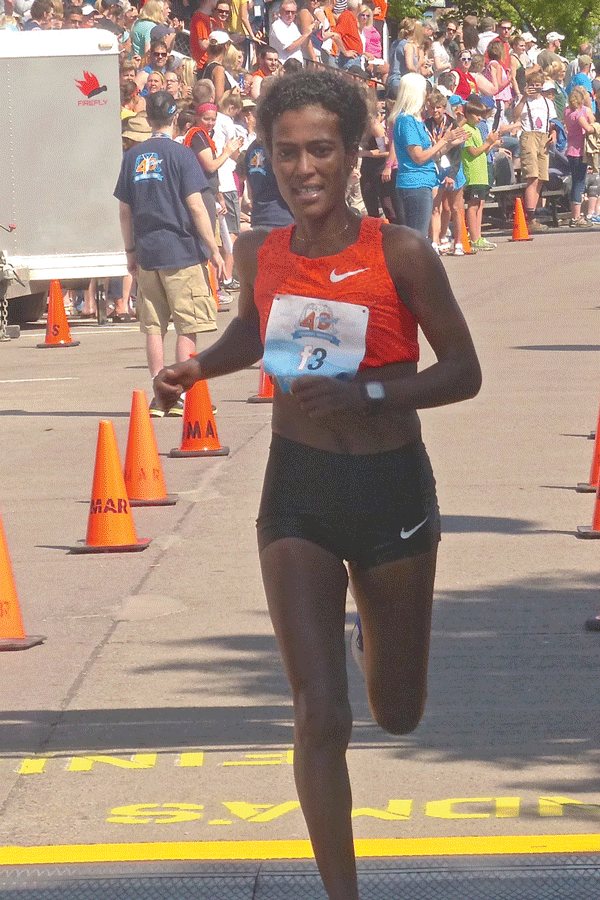 Serkalem Abrha of Ethiopia took second among women with a 2:34:20 time. Photo credit: John Gilbert