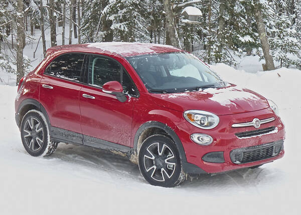 Bright red contrasted with white snow as the Fiat 500x proved its worth in Minnesota winter. Photo credit: John Gilbert