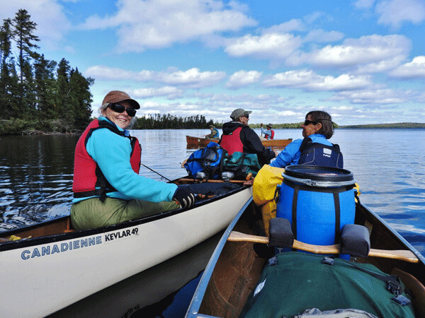 Our crew enjoyed portaging, camping, lunching, and examining the rocks of the Boundary Waters! Photo by Emily Stone.