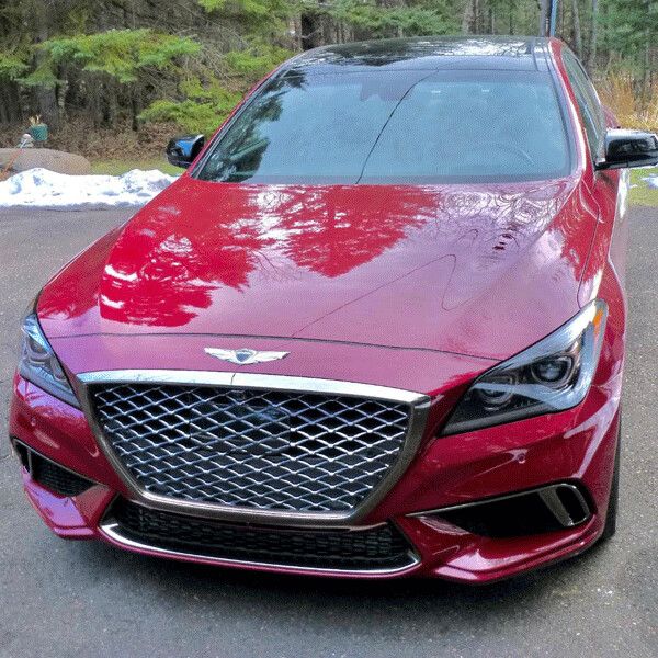 Prominent and imposing, the Genesis G80 grille is still tastefully understated. Photo credit: John Gilbert 