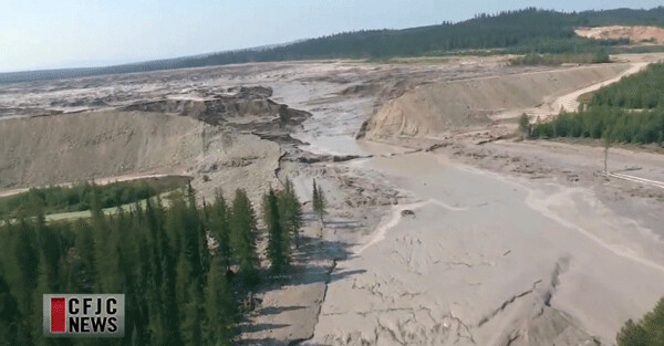 Mount Polley tailings pond breach. CFJC News Canada