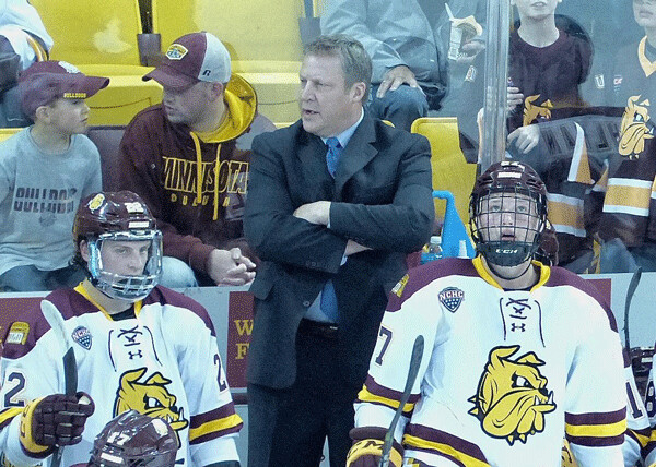 UMD coach Scott Sandelin has reached a new plateau by taking a freshman-laden team for a return trip to the Frozen Four. Photo credit: John Gilbert