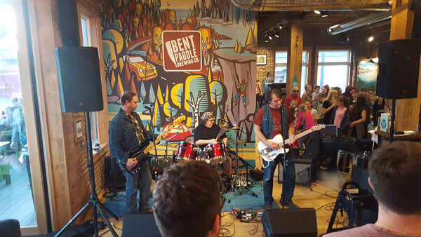 The Tisdails performing to a packed house at the new Bent Paddle taproom 