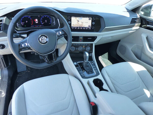 Driver's view shows cockpit style controls with even the center touchscreen angled toward the driver. Photo credit: John Gilbert