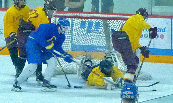 Reid Bogenholm missed this time, but scored two others as St. Cloud Cathedral beat Forest Lake 12-4 at the Blackwoods Open tournament. Photo credit: John Gilbert