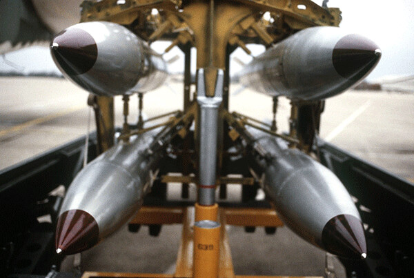 B61 thermonuclear gravity bombs, used by the US Air Force and “shared” with Germany (and The Netherlands, Italy, Belgium & Turkey) for use on its Tornado fighter jets. 