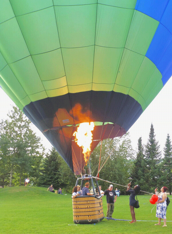 The propane filled a balloon for a short and tethered rise at Bayfront Park last weekend. Photo credit: John Gilbert