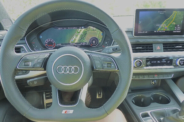 From behind the wheel, the view is businesslike and still sporty. Photo credit: John Gilbert