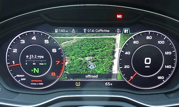 ..Switching options include Google Map between  the gauges...