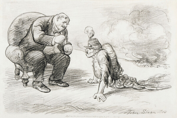 “After the War a Medal and Maybe a Job.” Cartoon by John French Sloan, 1914