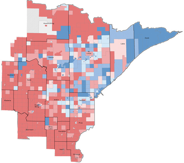 District 8 results for U.S. Representative in 2018. (Unofficial results from the Minnesota Secretary of State)