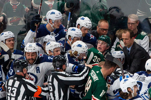 Wild and Jets wage intense battle  during a Black Friday matinee in St. Paul