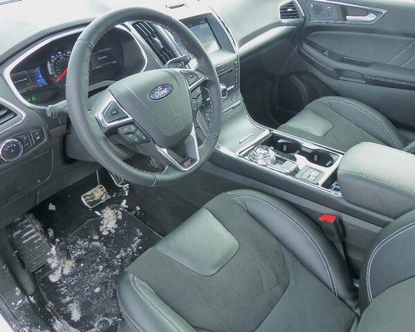 Special ST interior upgrades match the sportier suspension and steering of  the Edge ST. Photo credit: John Gilbert