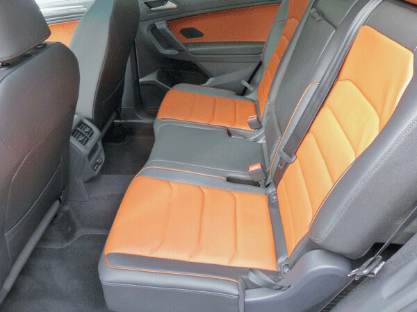 Rear seats show off generous legroom, comfortable seating, and flexibility  behind. Photo credit: John Gilbert
