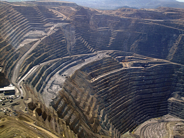 The Bingham copper-sulfide mine in Utah shows the scope of low-grade mining upon  the environment.  The mine has had adverse environmental effects on the habitats of  fish and wild animals as well as air and water pollution, creating health hazards to  the surrounding public.
