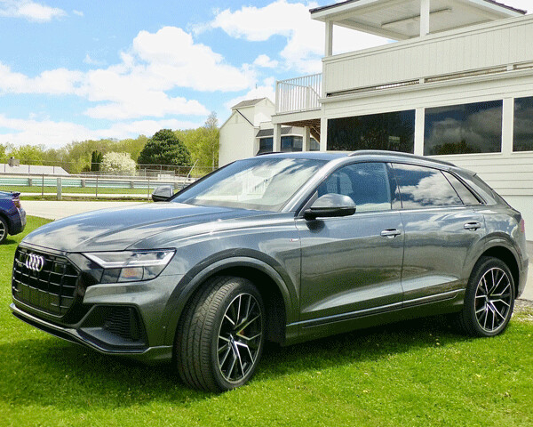 Audi Q8, surprisingly lower and shorter than the Q7, rested regally at Road America’s infield. Photo credit: John Gilbert