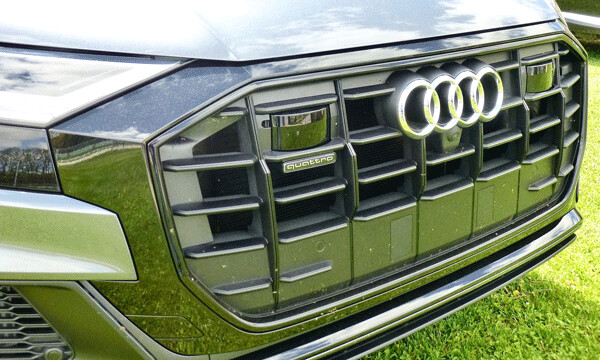 Stylish redesign of signature Audi grille looks cool but might let large objects through to the radiator. Photo credit: John Gilbert