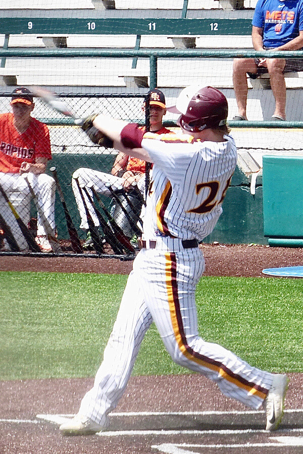 Darren Shykes doubled home two runs to spark Denfeld to a 3-0 first inning lead over Grand  Rapids in the final game. Photo credit: John Gilbert