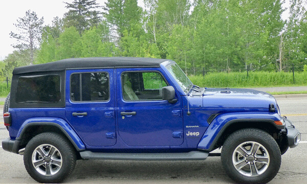 From the side, the Wrangler shows off the advantages of 4-door utility.  Photo credit: John Gilbert