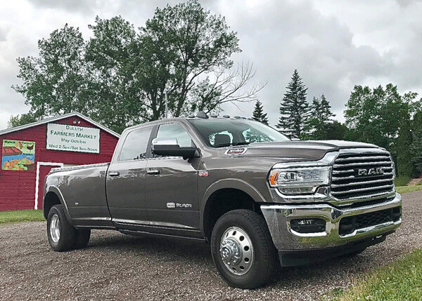 Ram 3500 has full crew cab, industry-longest bed, dual rear wheels, and a 6.4-liter V8 to haul 31,210 pounds from the Farmer's Market. Photo credit: John Gilbert