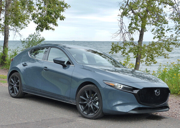 The 2019 Mazda3 makes a dynamic styling statement, but the real beauty of the upscale compact is its impressive technology. Photo credit: John Gilbert