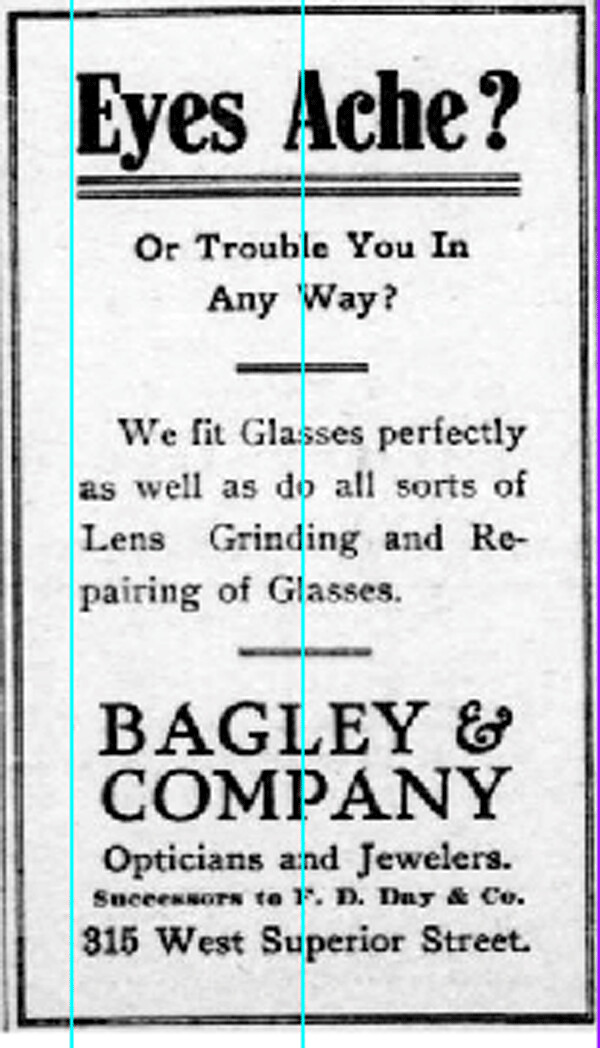 Ad from March 9, 1901 Duluth Herald.