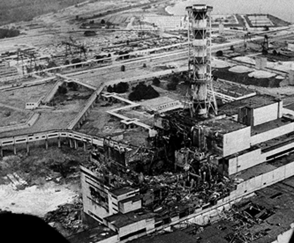 The evacuation standard used around Chernobyl (pictured above 30 years ago this week) was 1.48 million Becquerels-per-square-meter (Bq/m2) of cesium-137. (A Bq is one atomic disintegration per second.) Japanese surveyors found up to 3.7 million Becquerels-per-square-meter in a populated area 25 miles from the site of Fukushima’s triple meltdown. 
